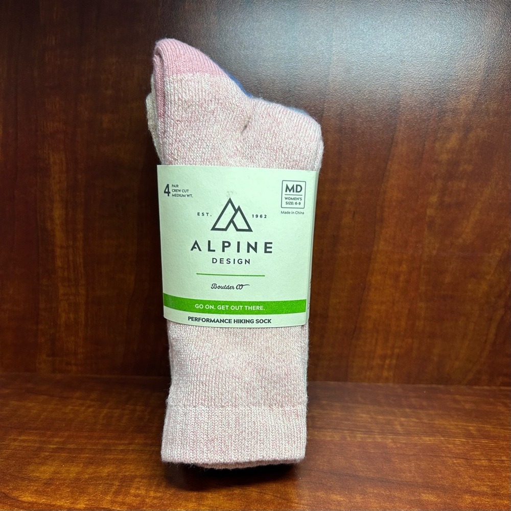 Alpine Design Women’s 4 Pair Hiking Socks NEW
